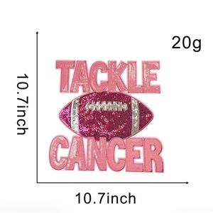 TACKLE CANCER Pink Sequin Football Patch